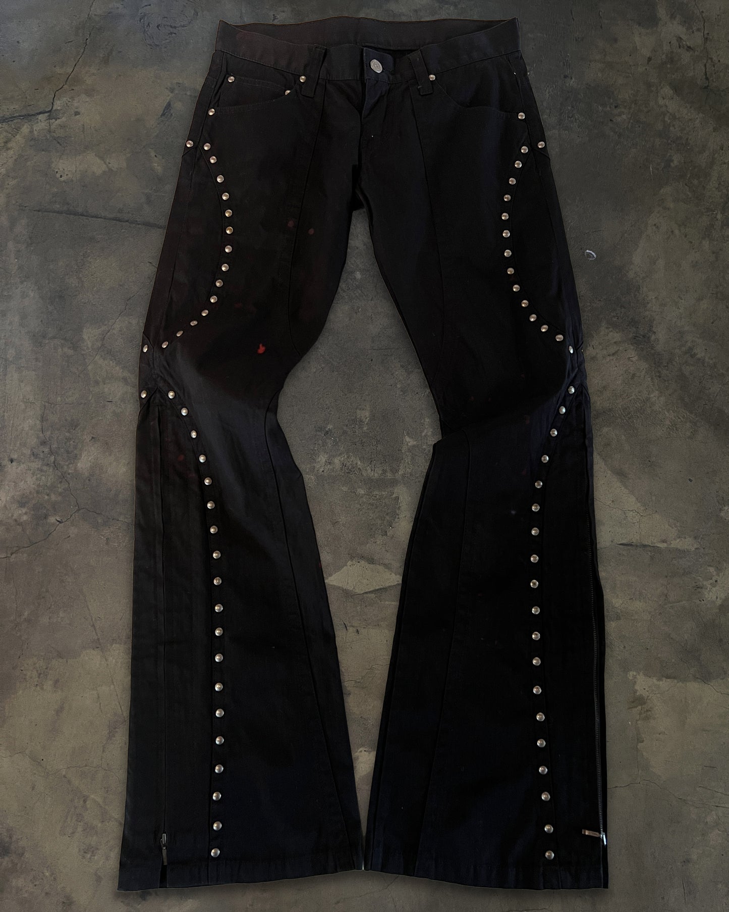 TORNADO MART STUDDED FLARED DENIM