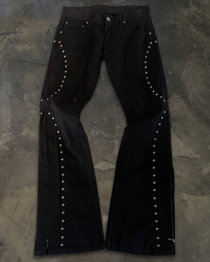 TORNADO MART STUDDED FLARED DENIM