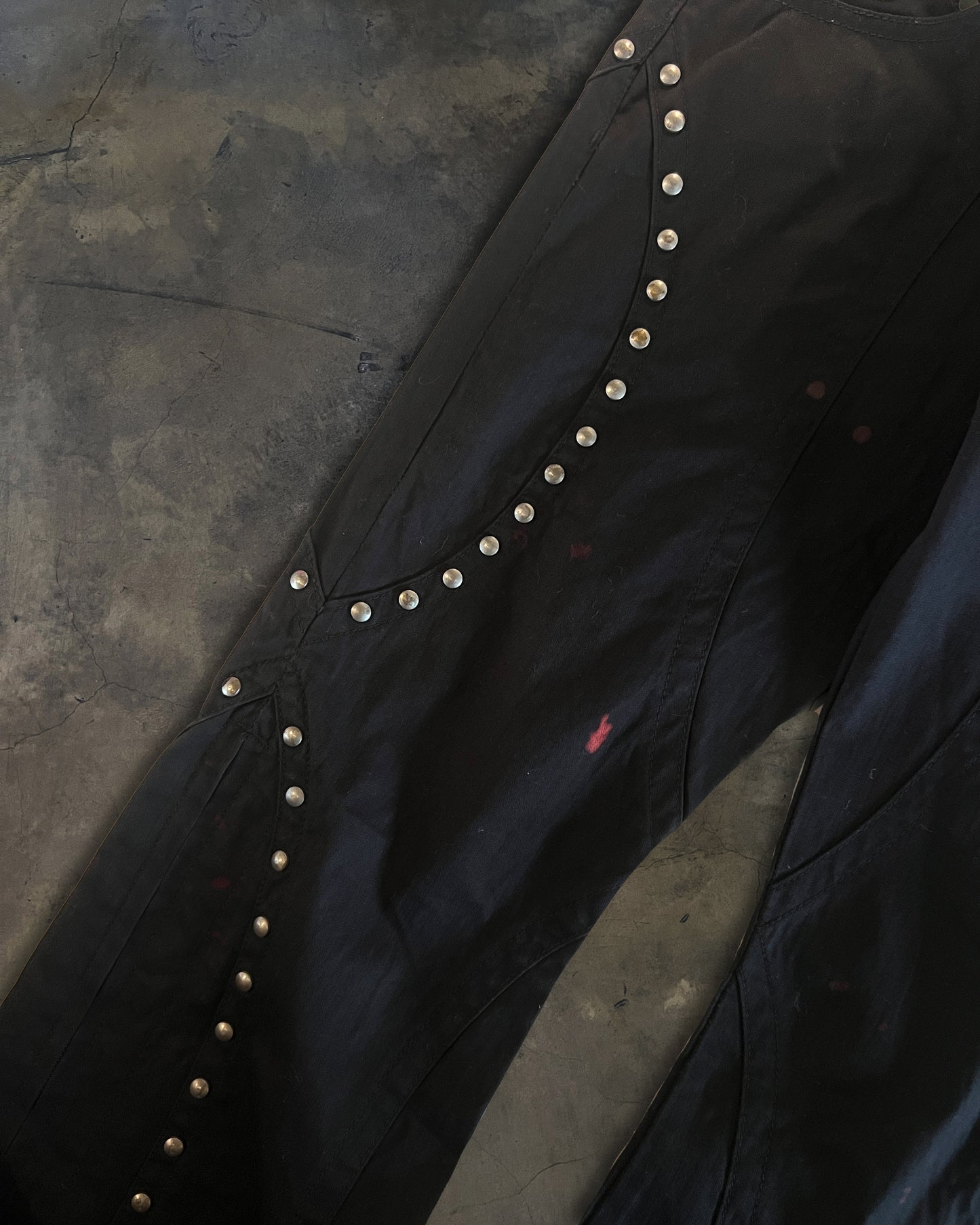 TORNADO MART STUDDED FLARED DENIM