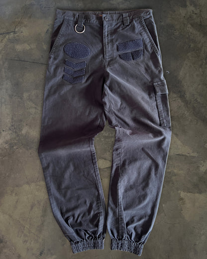 UNDERCOVER AW2001 D.A.V.F CHENILLE PATCHED D RING NAVY BLUE PANTS