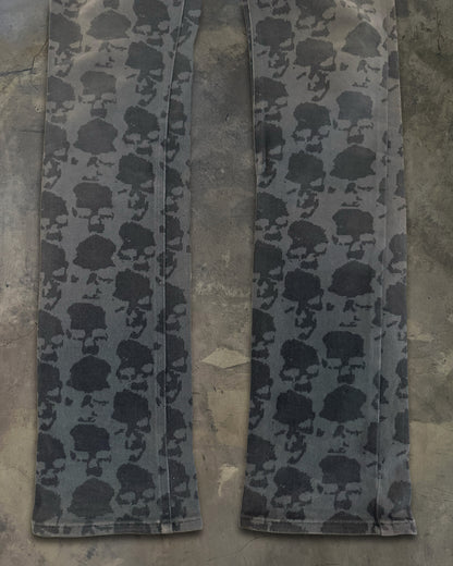 UNDERCOVER AW2001  " D.A.V.F" GREY SKULL PANTS