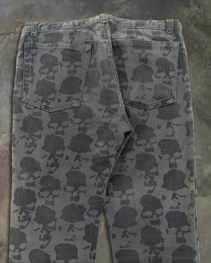 UNDERCOVER AW2001  " D.A.V.F" GREY SKULL PANTS