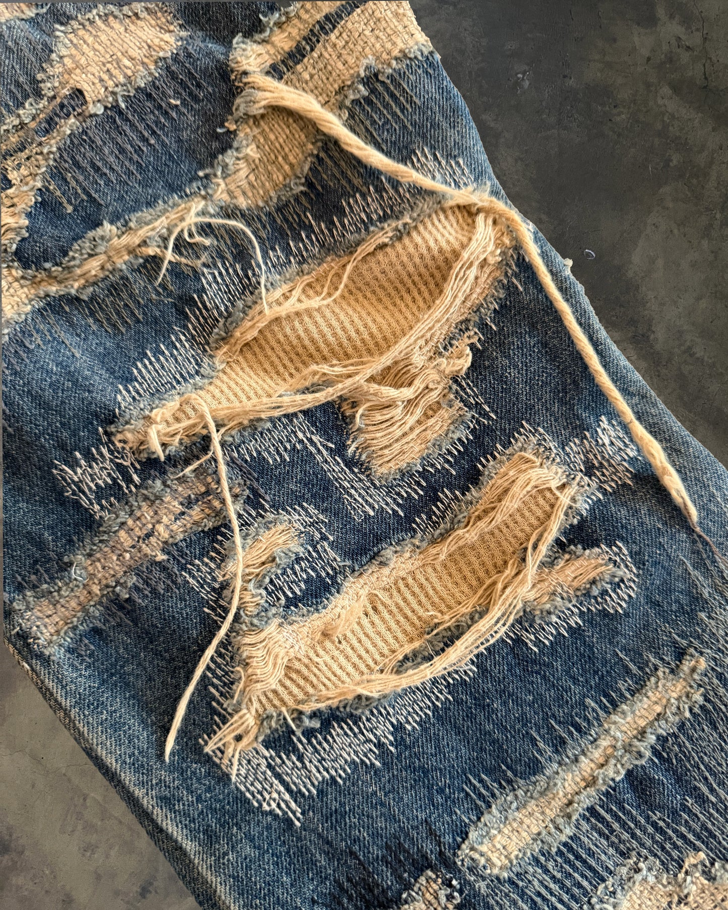 UNDERCOVER FW2005 RUNWAY 85 ARTS AND CRAFT JEANS
