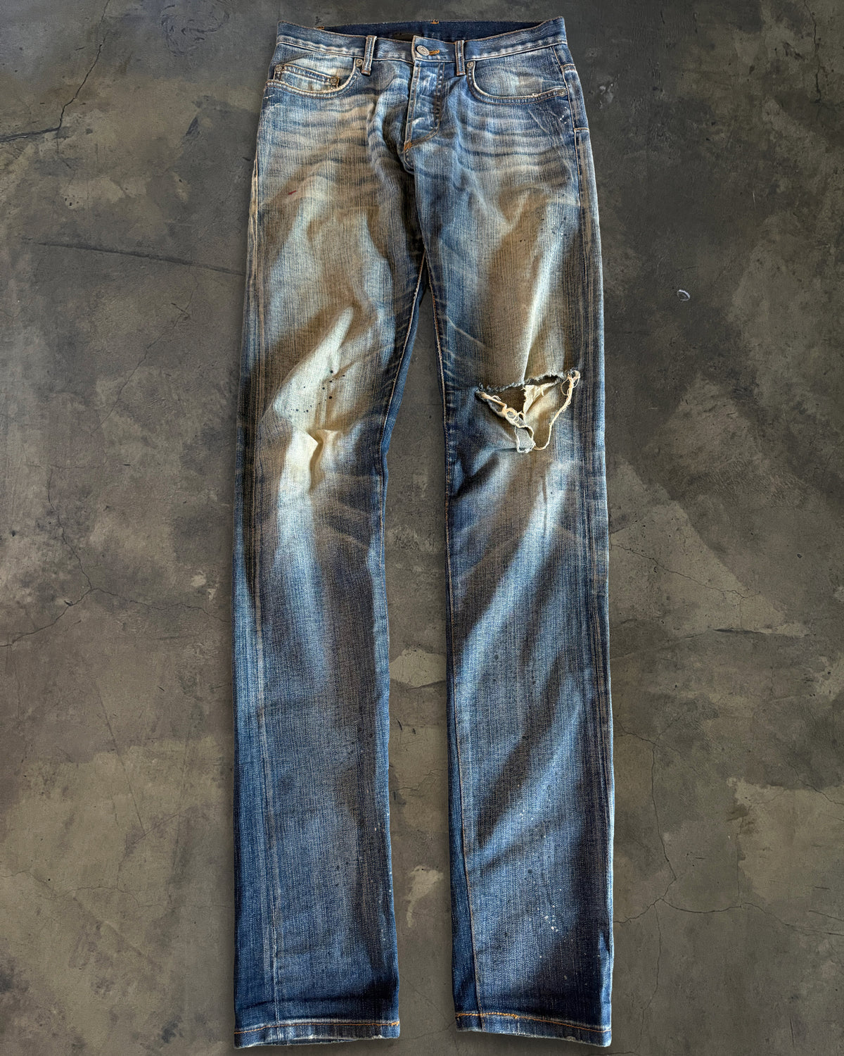 DIOR HOMME SS2008 UNDER MY CAR DISTRESSED DENIM
