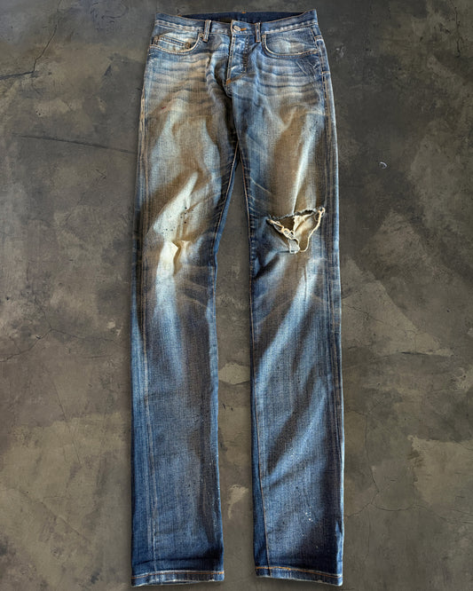 DIOR HOMME SS2008 UNDER MY CAR DISTRESSED DENIM