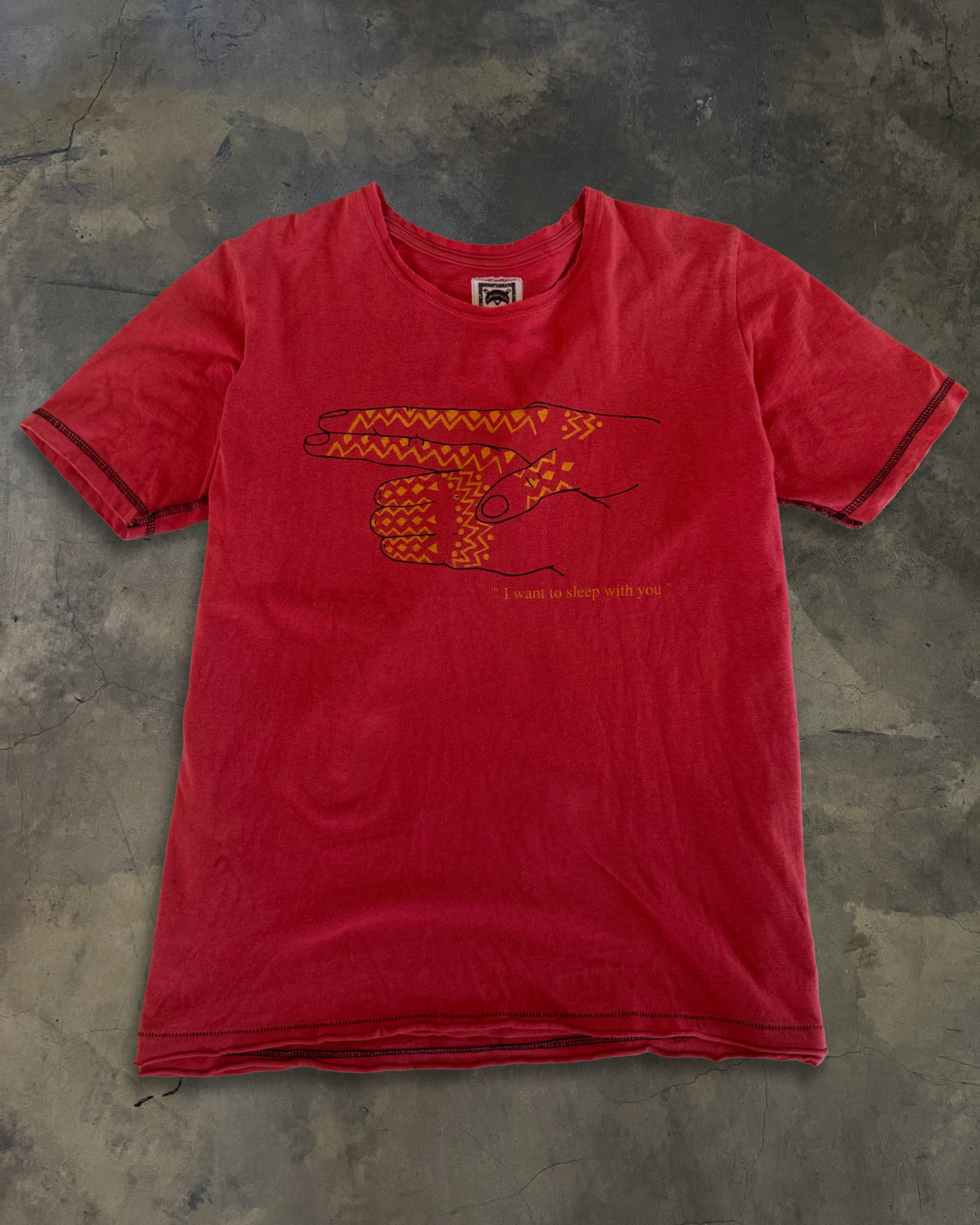 UNDERCOVER SS2003 SCAB "I WANT TO SLEEP WITH YOU" TEE