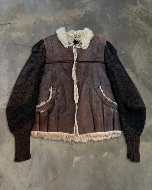 UNDERCOVER AW2005 "ARTS AND CRAFTS" SHEARLING MOUTON BOMBER