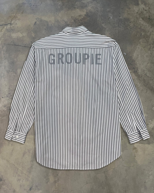 UNDERCOVER SS1999 "RELIEF" GROUPIE STRIPED BUTTON UP