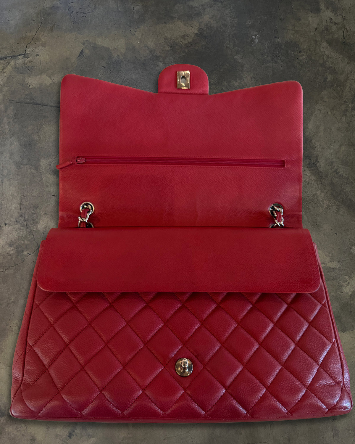 CHANEL 2010 MAROON QUILTED CAVIAR DOUBLE FLAP