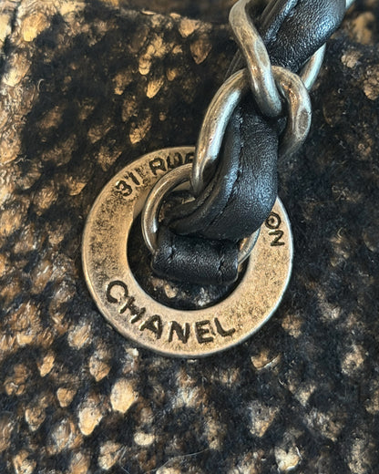CHANEL 2011 WOOLED PYHTON ZIP SHOULDER BAG