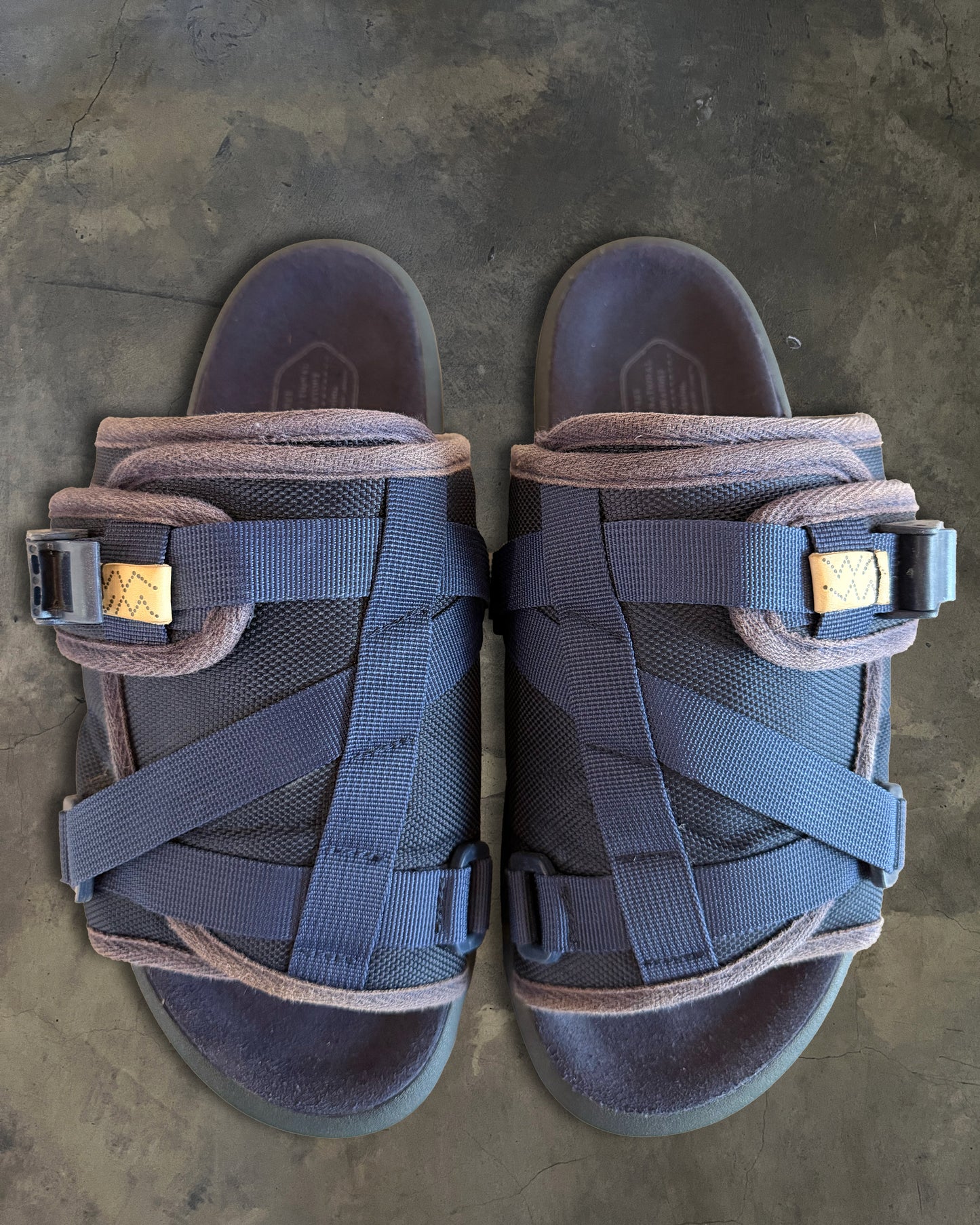 VISVIM CHRISTO NAVY SANDALS