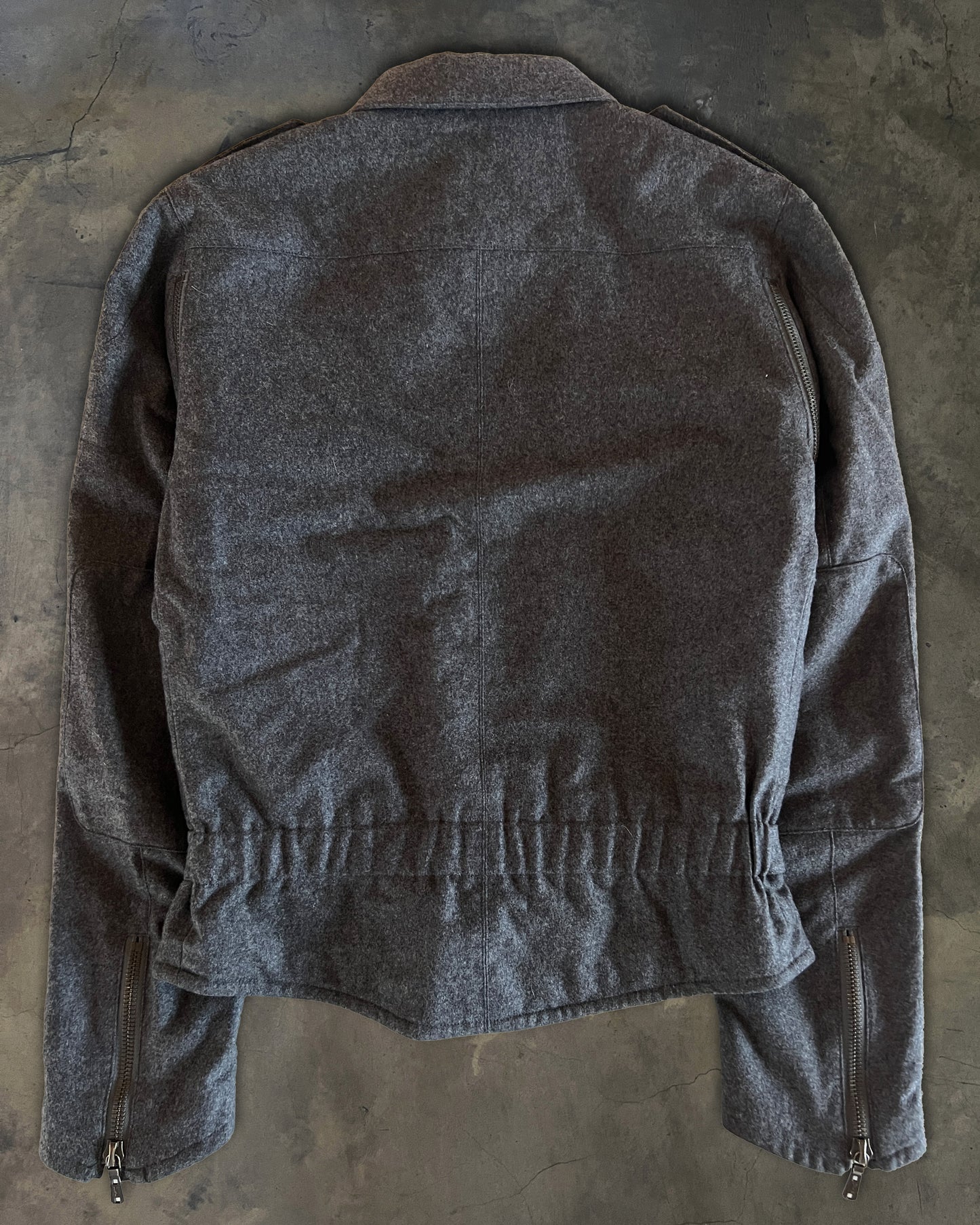 YSL RIVE GAUCHE AW2007 RUNWAY ZIP UP WOOL MILITARY JACKET