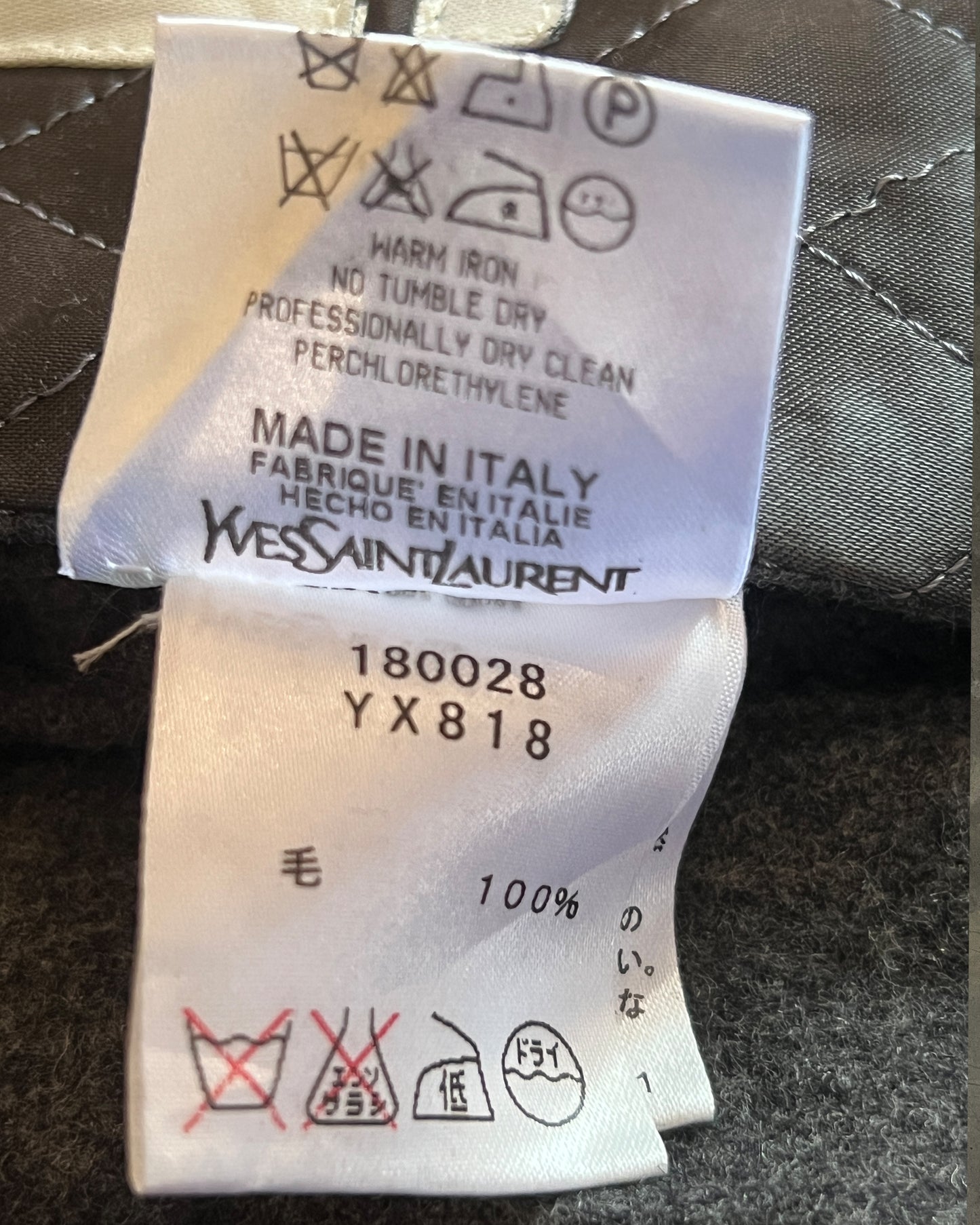 YSL RIVE GAUCHE AW2007 RUNWAY ZIP UP WOOL MILITARY JACKET