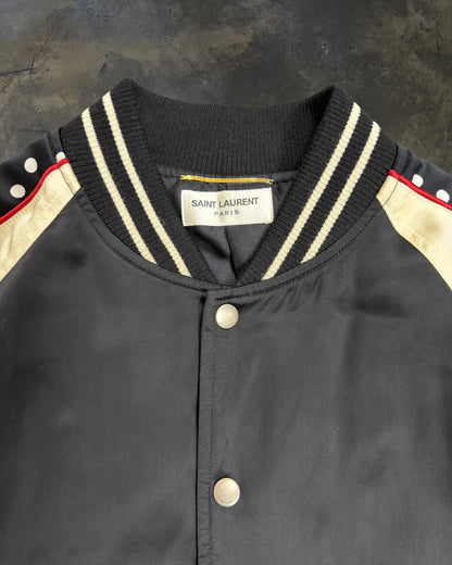SAINT LAURENT SS2022 POKA DOT SILK BOMBER