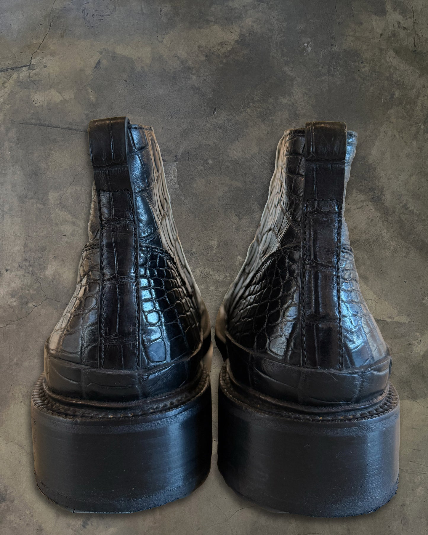 ERMENEGILDO ZEGNA COUTURE CROCODILE LEATHER BOOTS